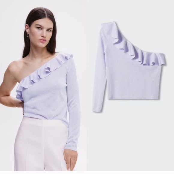 Mango Tops - MANGO One shoulder top